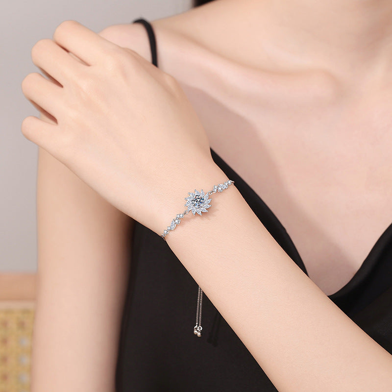 [KELA]RADIANT SUNFLOWER MOISSANITE BRACELET