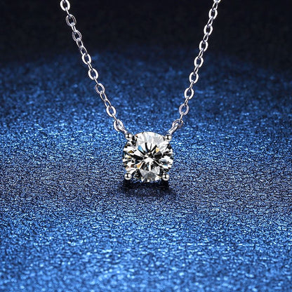 [KELA]CLASSIC FOUR-PRONG SOLITAIRE MOISSANITE NECKLACE