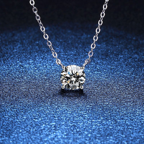 [KELA]CLASSIC FOUR-PRONG SOLITAIRE MOISSANITE NECKLACE