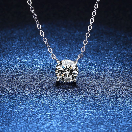 [KELA]CLASSIC FOUR-PRONG SOLITAIRE MOISSANITE NECKLACE