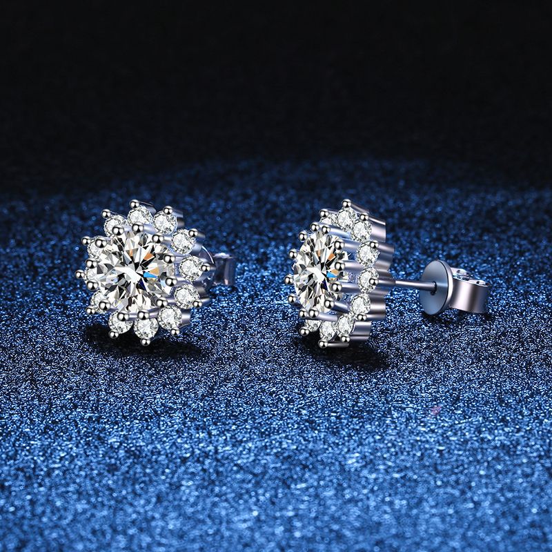 [KELA]BLOOMING SUNFLOWER MOISSANITE STUD EARRINGS