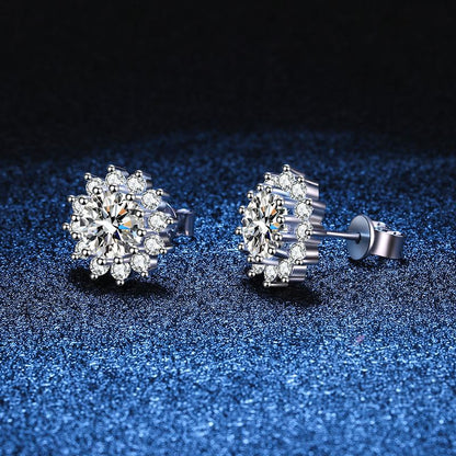 [KELA]BLOOMING SUNFLOWER MOISSANITE STUD EARRINGS