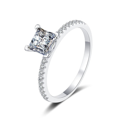 [KELA]ELEGANT PRINCESS CUT MOISSANITE ENGAGEMENT RING