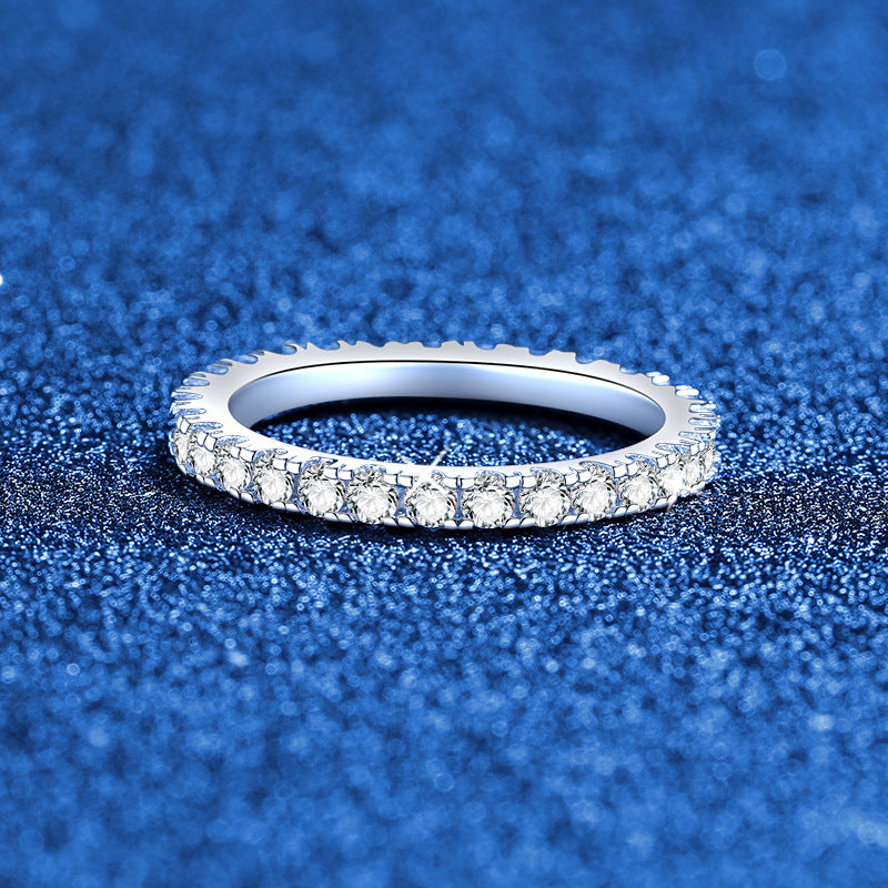 [KELA]DAINTY 0.87CT FULL ETERNITY MOISSANITE RING
