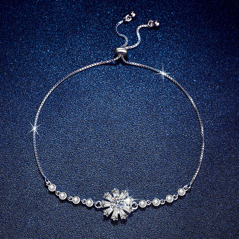 [KELA]RADIANT ICY CRYSTAL SUNFLOWER MOISSANITE BRACELET