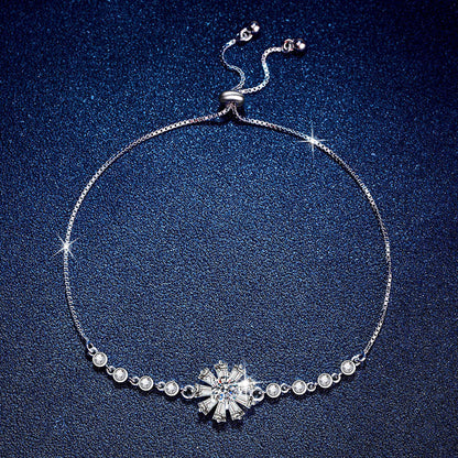 [KELA]RADIANT ICY CRYSTAL SUNFLOWER MOISSANITE BRACELET