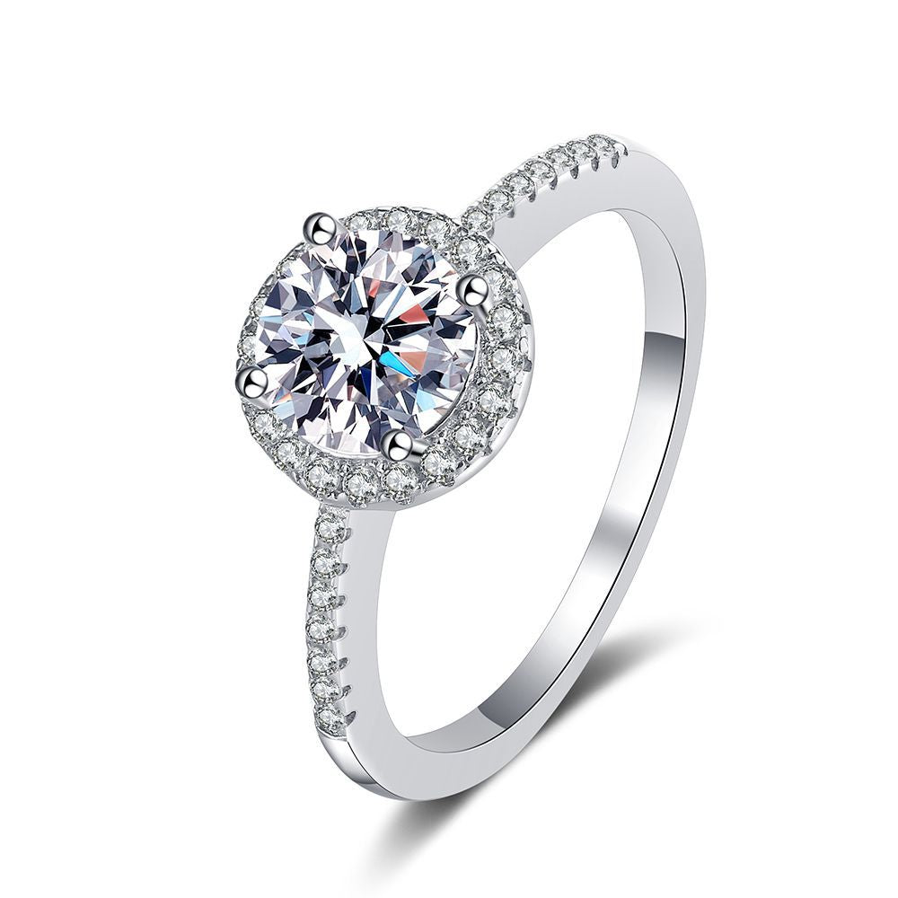 [KELA]RADIANT ROUND HALO MOISSANITE ENGAGEMENT RING