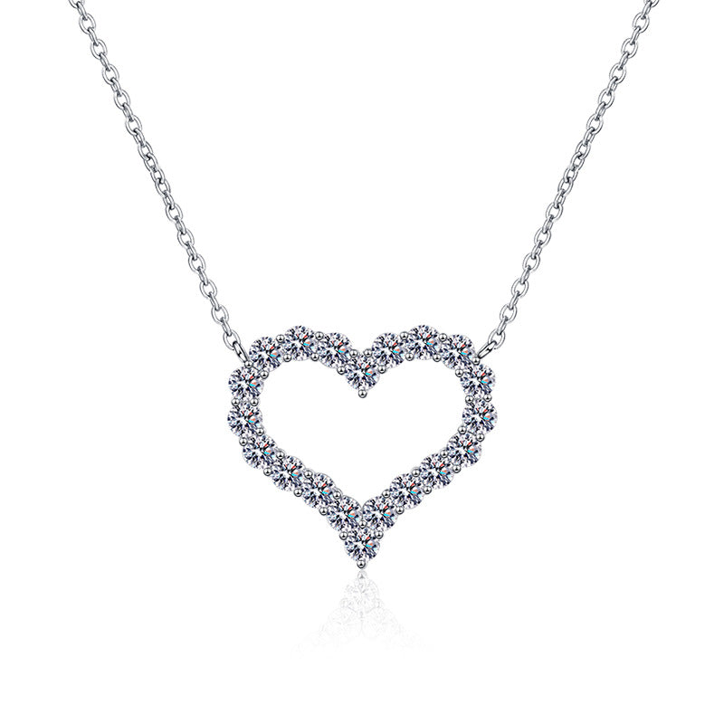 [KELA]ROMANTIC HEART MOISSANITE PENDANT NECKLACE