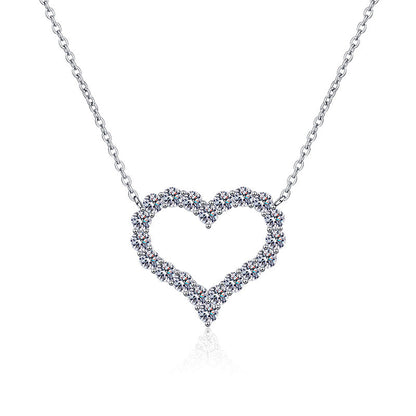 [KELA]ROMANTIC HEART MOISSANITE PENDANT NECKLACE