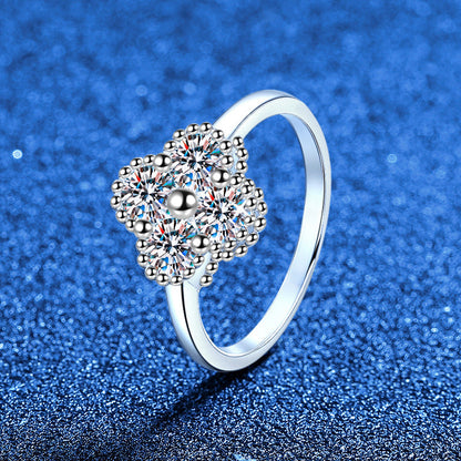[KELA]ELEGANT FOUR-LEAF CLOVER MOISSANITE RING