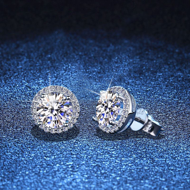 [KELA]CLASSIC 4-PRONG ROUND MOISSANITE STUD EARRINGS