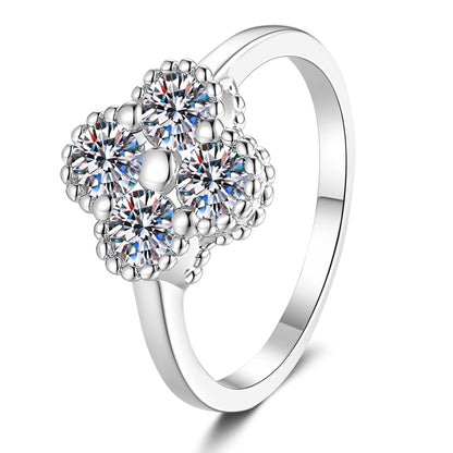 [KELA]ELEGANT FOUR-LEAF CLOVER MOISSANITE RING