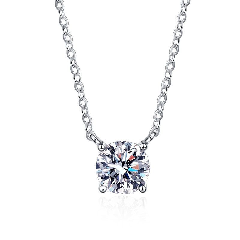 [KELA]CLASSIC FOUR-PRONG SOLITAIRE MOISSANITE NECKLACE