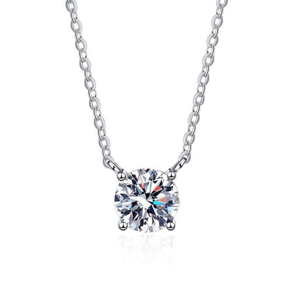 [KELA]CLASSIC FOUR-PRONG SOLITAIRE MOISSANITE NECKLACE