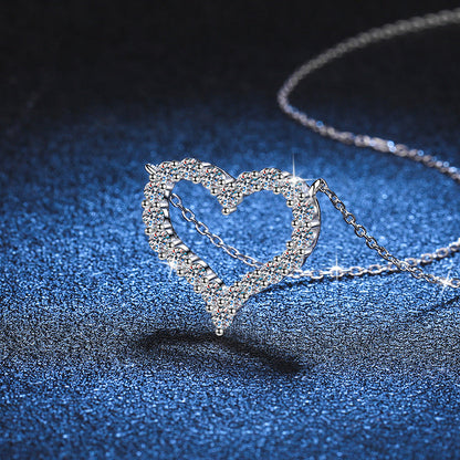 [KELA]ROMANTIC HEART MOISSANITE PENDANT NECKLACE