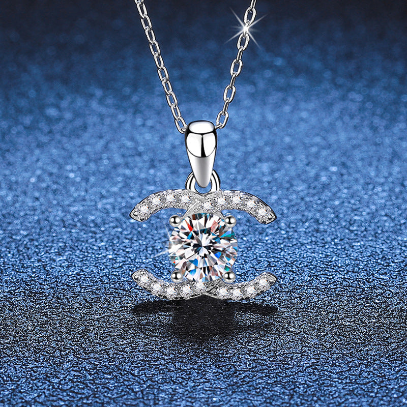 [KELA]CLASSIC INTERLOCKING MOISSANITE PENDANT NECKLACE