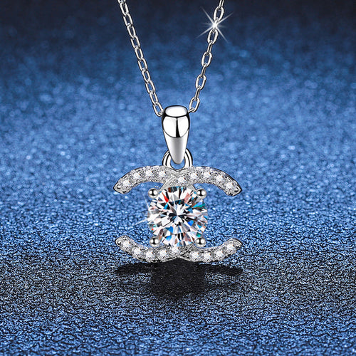 [KELA]CLASSIC INTERLOCKING MOISSANITE PENDANT NECKLACE