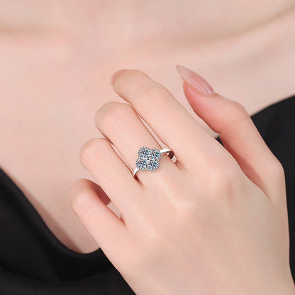 [KELA]ELEGANT FOUR-LEAF CLOVER MOISSANITE RING