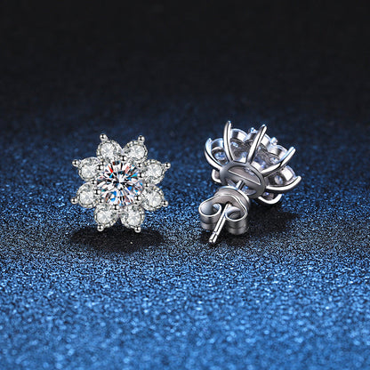 [KELA]RADIANT SUNFLOWER MOISSANITE STUD EARRINGS