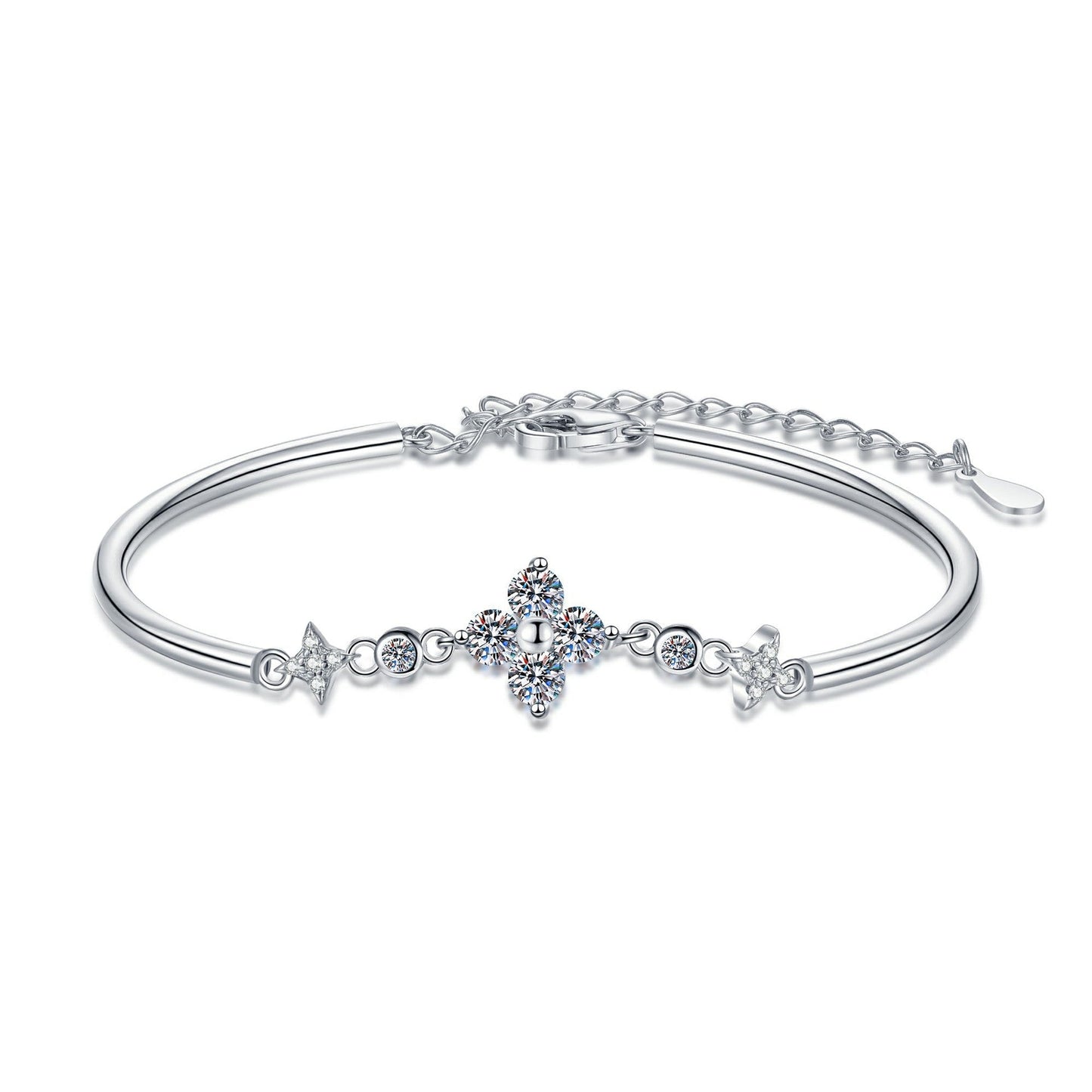 [KELA]CLOVER & TWIN-STAR MOISSANITE BRACELET