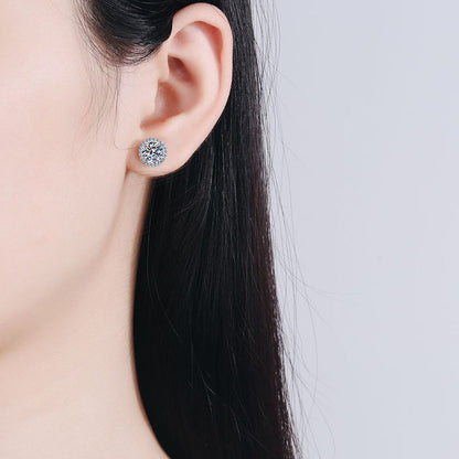 [KELA]CLASSIC 4-PRONG ROUND MOISSANITE STUD EARRINGS