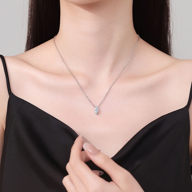 [KELA]SOPHISTICATED MARQUISE-CUT MOISSANITE PENDANT NECKLACE
