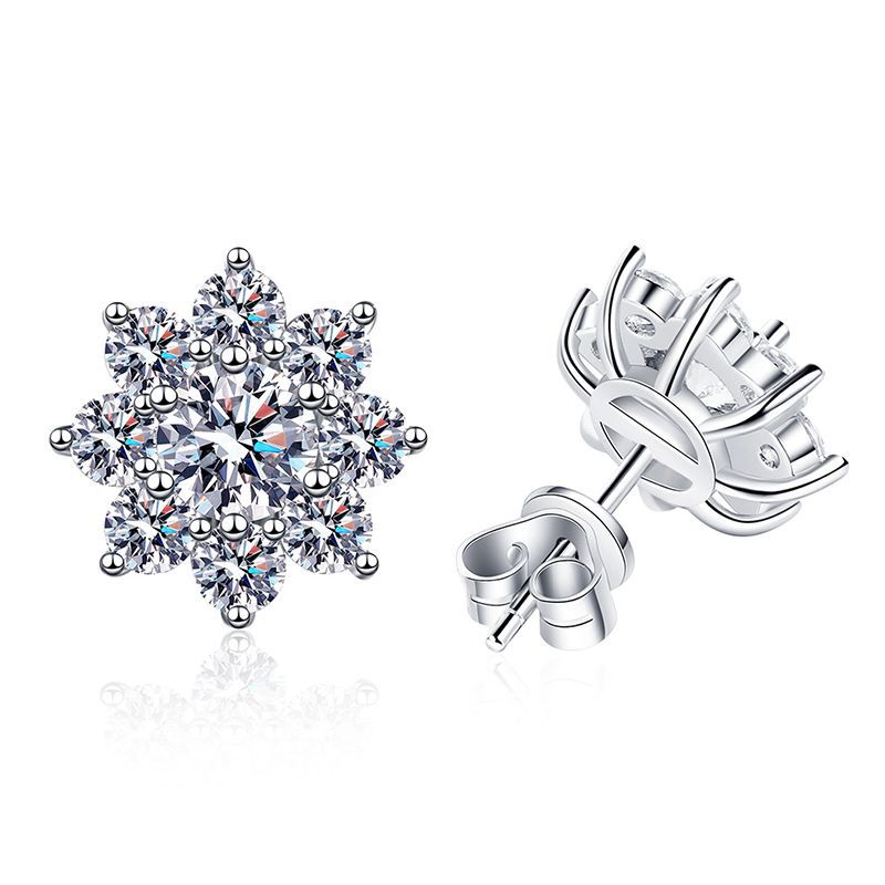 [KELA]RADIANT SUNFLOWER MOISSANITE STUD EARRINGS