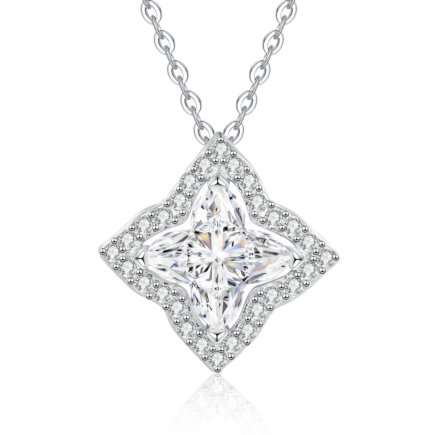 [KELA]STAR-CLOVER MOISSANITE NECKLACE
