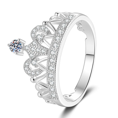 [KELA]DREAMY CROWN MOISSANITE RING - 1.2CT ELEGANT PRINCESS STYLE