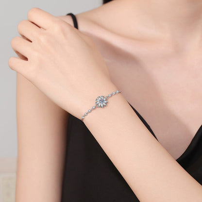 [KELA]RADIANT ICY CRYSTAL SUNFLOWER MOISSANITE BRACELET