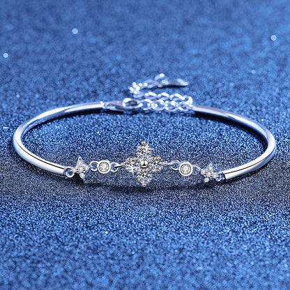 [KELA]CLOVER & TWIN-STAR MOISSANITE BRACELET