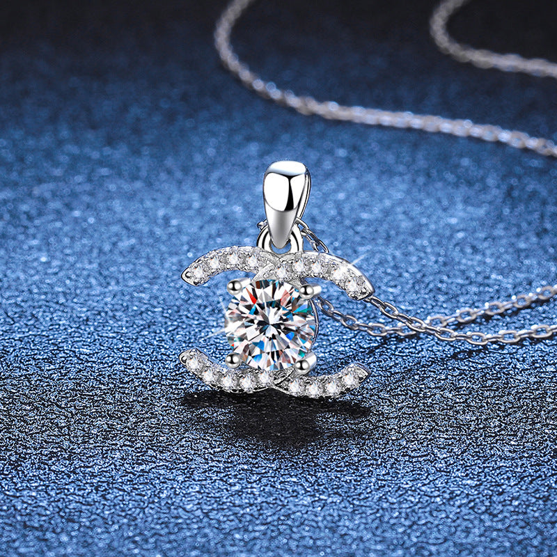 [KELA]CLASSIC INTERLOCKING MOISSANITE PENDANT NECKLACE