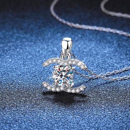 [KELA]CLASSIC INTERLOCKING MOISSANITE PENDANT NECKLACE