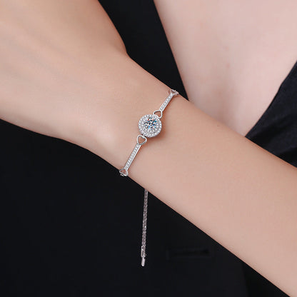 [KELA]INTERLOCKING HEART & CIRCLE MOISSANITE BRACELET