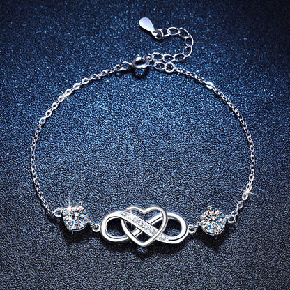 [KELA]DOUBLE-STONE "LOVE LINK" MOISSANITE BRACELET