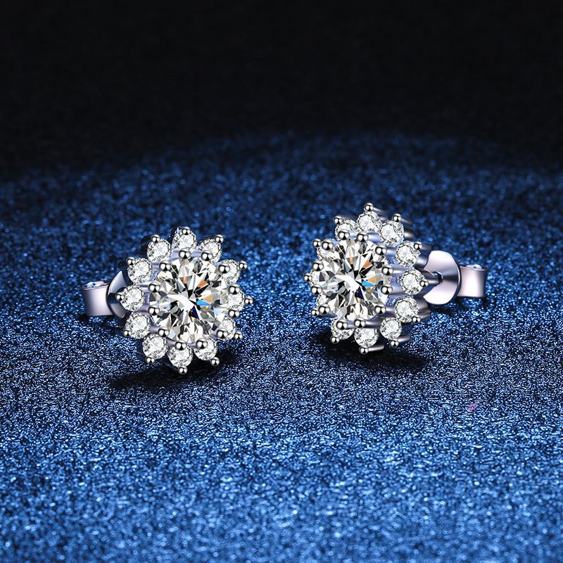 [KELA]BLOOMING SUNFLOWER MOISSANITE STUD EARRINGS