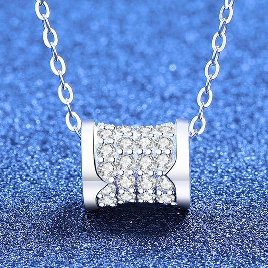 [KELA]FULL-PAVE "HOURGLASS" MOISSANITE NECKLACE