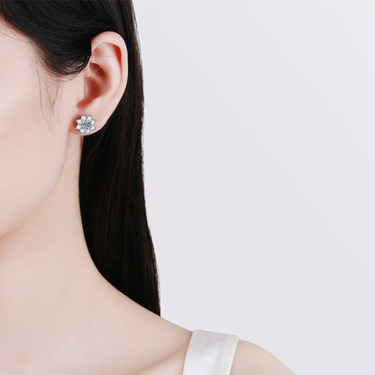 [KELA]RADIANT SUNFLOWER MOISSANITE STUD EARRINGS