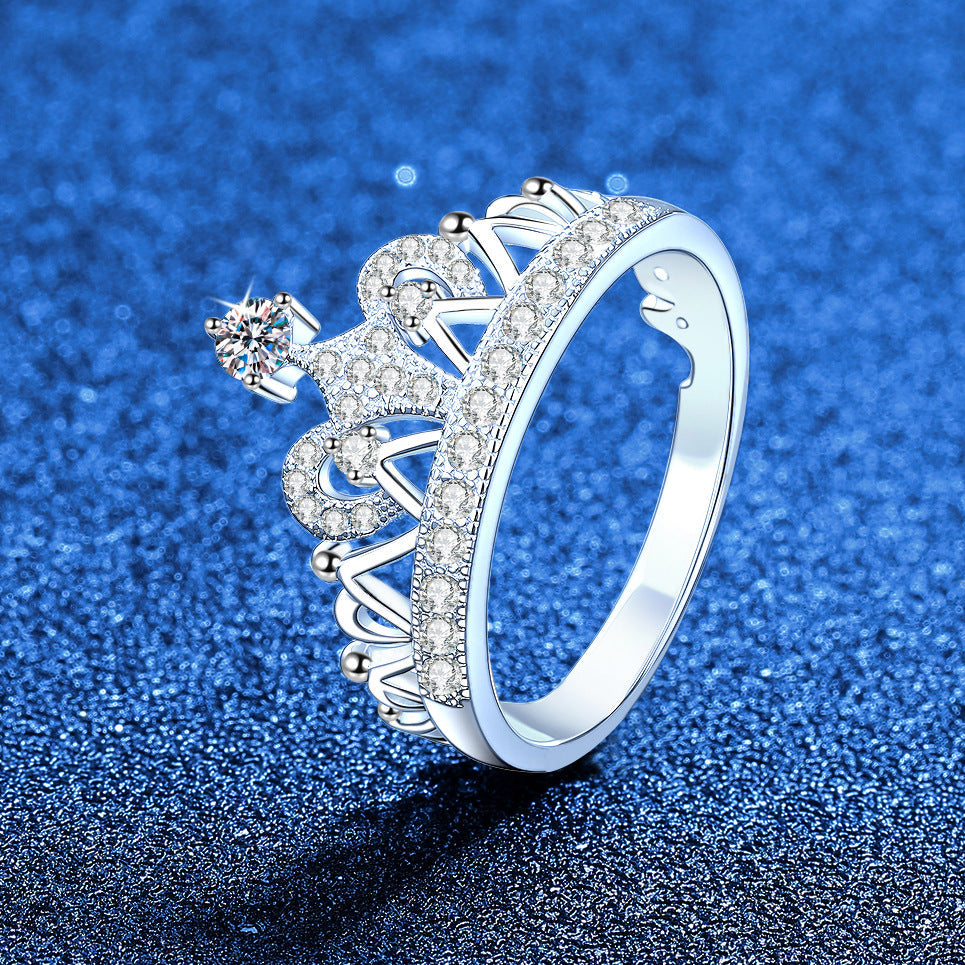 [KELA]DREAMY CROWN MOISSANITE RING - 1.2CT ELEGANT PRINCESS STYLE