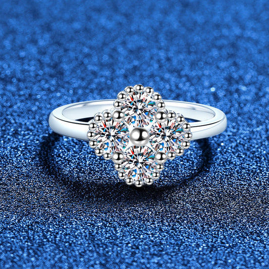 [KELA]ELEGANT FOUR-LEAF CLOVER MOISSANITE RING