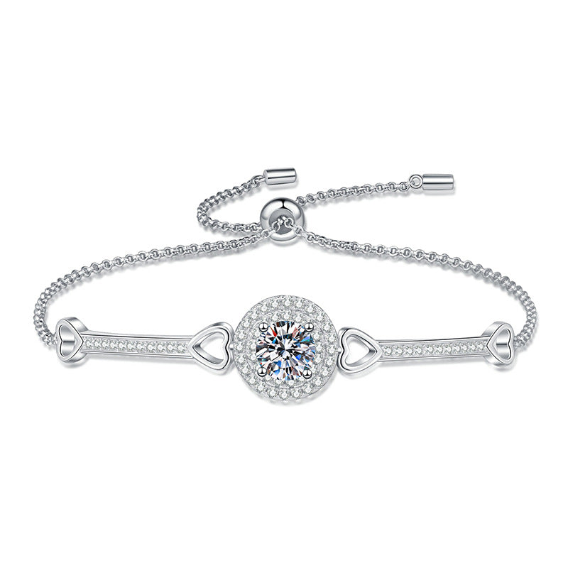 [KELA]INTERLOCKING HEART & CIRCLE MOISSANITE BRACELET