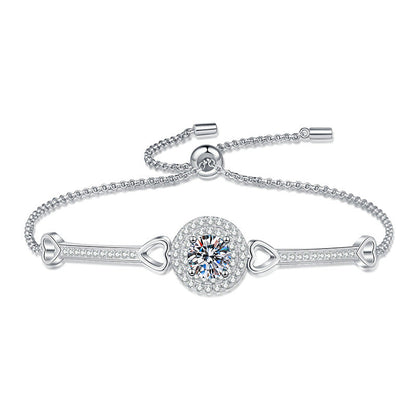 [KELA]INTERLOCKING HEART & CIRCLE MOISSANITE BRACELET