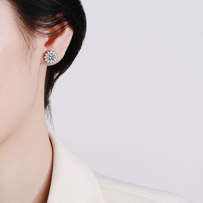 [KELA]BLOOMING SUNFLOWER MOISSANITE STUD EARRINGS
