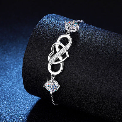 [KELA]DOUBLE-STONE "LOVE LINK" MOISSANITE BRACELET