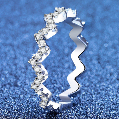 [KELA]CHIC WAVY MOISSANITE ETERNITY RING