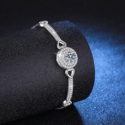 [KELA]INTERLOCKING HEART & CIRCLE MOISSANITE BRACELET