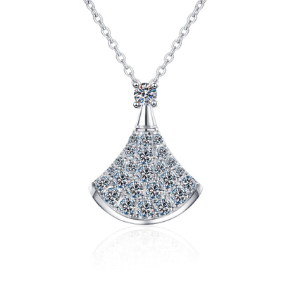 [KELA]ELEGANT FAN-SHAPED MOISSANITE PENDANT NECKLACE