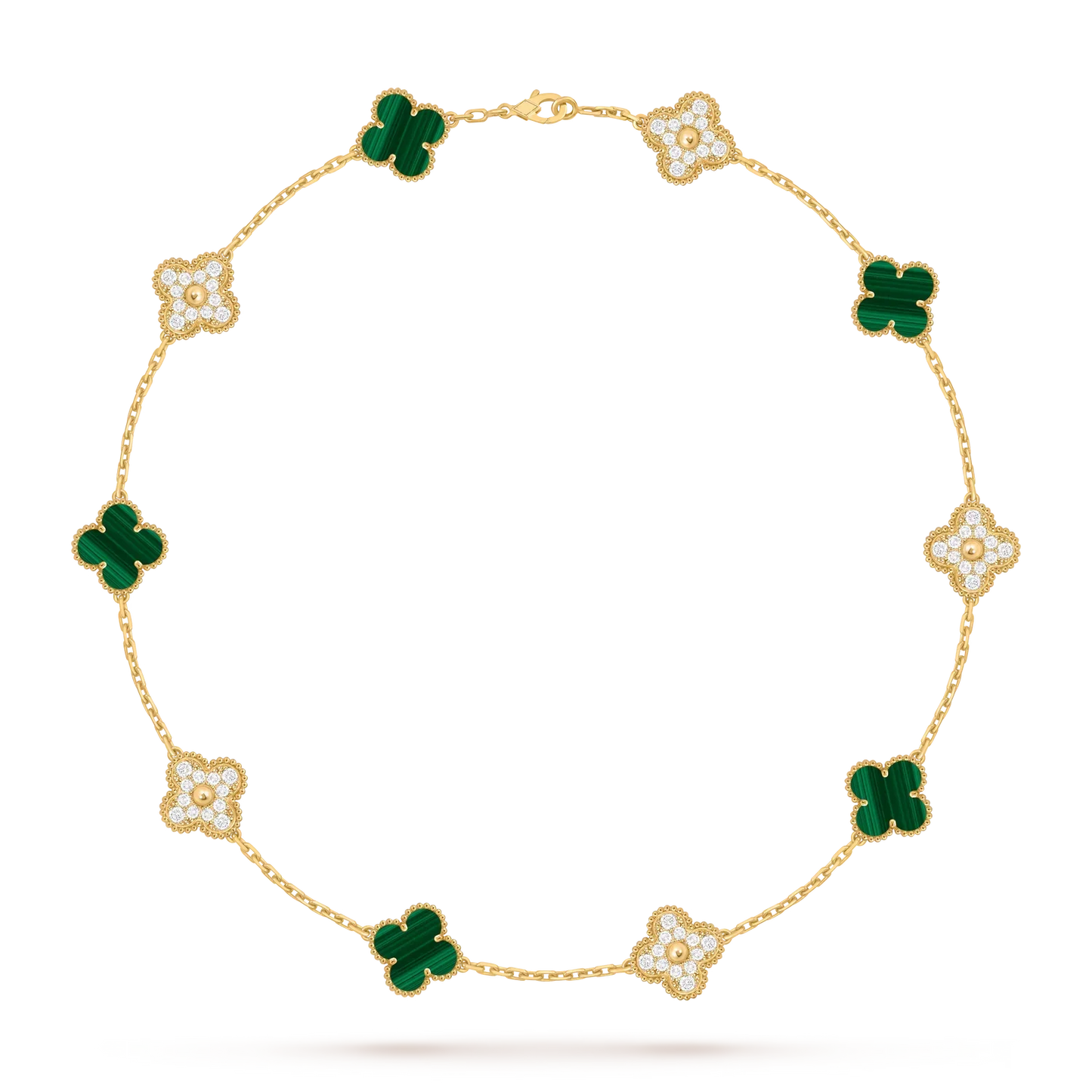 [KELA]CLASSIC LUCKY 10-MOTIF CLOVER NECKLACE GOLD COLLECTION