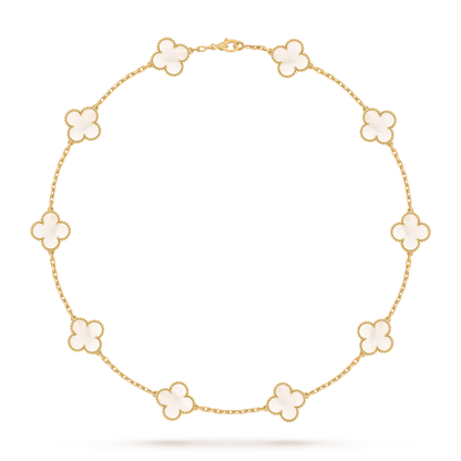 [KELA]CLASSIC LUCKY 10-MOTIF CLOVER NECKLACE GOLD COLLECTION