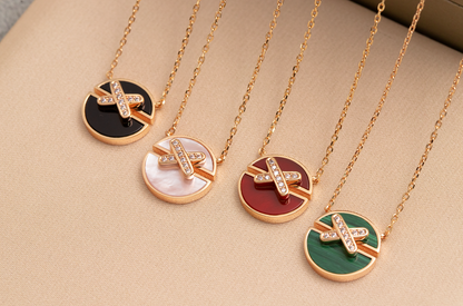 [KELA]JEUX DE ROSE GOLD DIAMOND NECKLACE